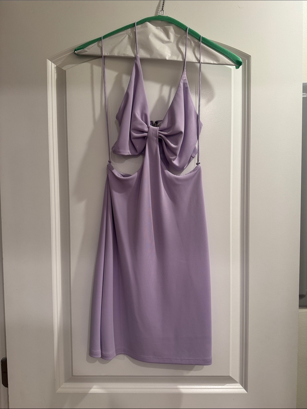 Alice + Olivia Lavender Tie-Front Mini Dress